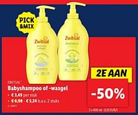 Promoties Babyshampoo of -wasgel - Zwitsal - Geldig van 22/05/2024 tot 28/05/2024 bij Lidl