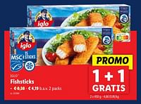 Promoties Fishsticks - Iglo - Geldig van 22/05/2024 tot 28/05/2024 bij Lidl