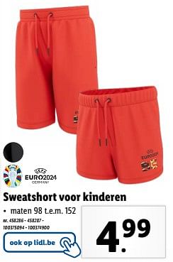 Promoties Sweatshort voor kinderen - Huismerk - Lidl - Geldig van 22/05/2024 tot 28/05/2024 bij Lidl