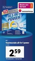 Promoties Vaatwastabs all-in-1 power - W5 - Geldig van 22/05/2024 tot 28/05/2024 bij Lidl