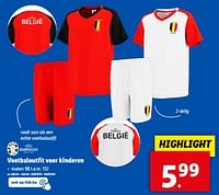 Promoties Voetbaloutfit voor kinderen - Huismerk - Lidl - Geldig van 22/05/2024 tot 28/05/2024 bij Lidl