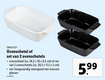 Promoties Ovenschotel of set van 2 ovenschotels - Ernesto - Geldig van 22/05/2024 tot 28/05/2024 bij Lidl