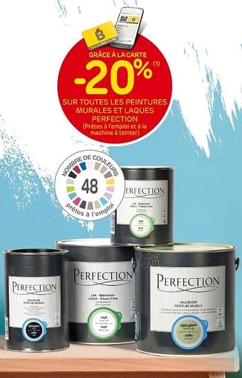 Promotions -20% sur toutes les peintures murales et laques perfection - Perfection - Valide de 15/05/2024 à 27/05/2024 chez Brico