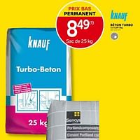 Promotions Béton turbo - Knauf - Valide de 15/05/2024 à 27/05/2024 chez Brico