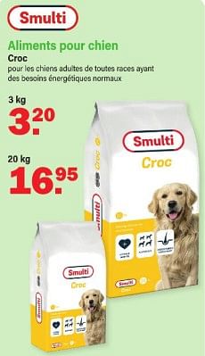 Promotions Aliments pour chien croc - Smulti - Valide de 13/05/2024 à 01/06/2024 chez Van Cranenbroek