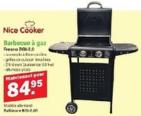 Promotions Barbecue - a gaz fresno bg1-2.0 - Nice Cooker - Valide de 13/05/2024 à 01/06/2024 chez Van Cranenbroek