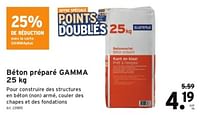 Promotions Béton préparé gamma - Produit maison - Gamma - Valide de 15/05/2024 à 21/05/2024 chez Gamma