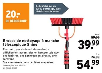 Promotions Brosse de nettoyage à manche télescopique shine - Shine - Valide de 15/05/2024 à 21/05/2024 chez Gamma