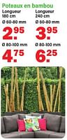 Promotions Poteaux en bambou - Produit Maison - Van Cranenbroek - Valide de 13/05/2024 à 01/06/2024 chez Van Cranenbroek