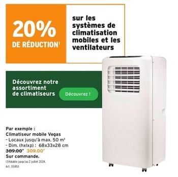 Promotions Climatiseur mobile vegas - Produit maison - Gamma - Valide de 15/05/2024 à 21/05/2024 chez Gamma