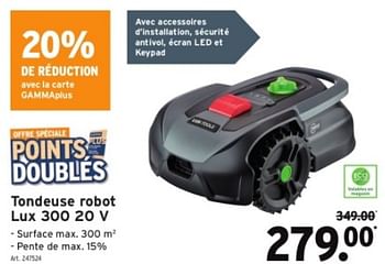 Promotions Tondeuse robot lux 300 - Lux - Valide de 15/05/2024 à 21/05/2024 chez Gamma