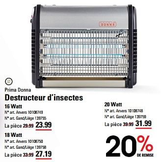 Promotions Destructeur d’insectes - Primadonna - Valide de 16/05/2024 à 03/06/2024 chez Sligro