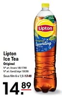 Promotions Lipton ice tea original - Lipton - Valide de 16/05/2024 à 03/06/2024 chez Sligro