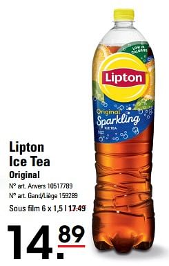 Promotions Lipton ice tea original - Lipton - Valide de 16/05/2024 à 03/06/2024 chez Sligro