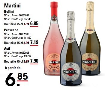 Promotions Martini bellini - Martini - Valide de 16/05/2024 à 03/06/2024 chez Sligro