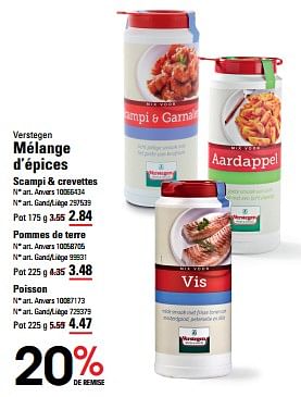 Promotions Mélange d’épices scampi + crevettes - Verstegen - Valide de 16/05/2024 à 03/06/2024 chez Sligro