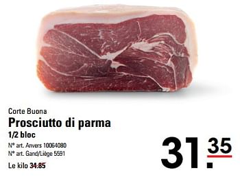 Promotions Prosciutto di parma - Corte Buona - Valide de 16/05/2024 à 03/06/2024 chez Sligro