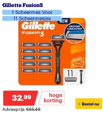 Promoties Gillette fusion5 - Gillette - Geldig van 14/05/2024 tot 19/05/2024 bij Bol.com