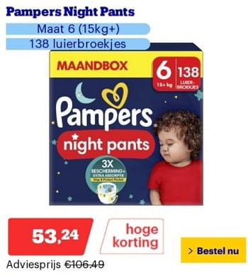 Promoties Pampers night pants - Pampers - Geldig van 14/05/2024 tot 19/05/2024 bij Bol.com