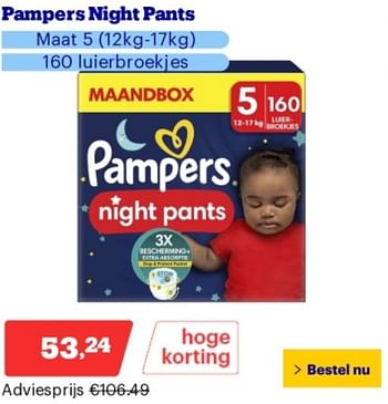 Promoties Pampers night pants - Pampers - Geldig van 14/05/2024 tot 19/05/2024 bij Bol.com
