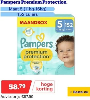 Promoties Pampers premium protection - Pampers - Geldig van 14/05/2024 tot 19/05/2024 bij Bol.com
