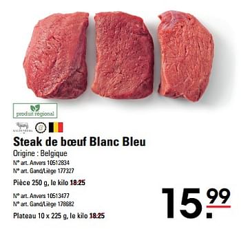 Promotions Steak de boeuf blanc bleu - Kaldenberg - Valide de 16/05/2024 à 03/06/2024 chez Sligro