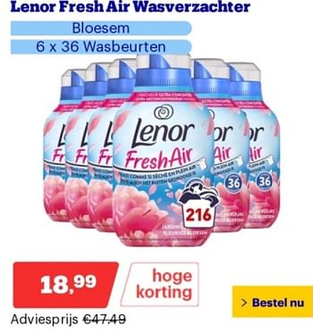 Promoties Lenor fresh air wasverzachter - Lenor - Geldig van 14/05/2024 tot 19/05/2024 bij Bol.com