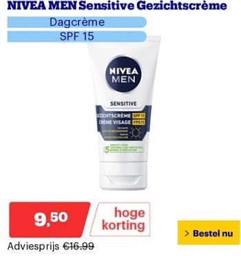 Promoties Nivea men sensitive gezichtscrème - Nivea - Geldig van 14/05/2024 tot 19/05/2024 bij Bol.com