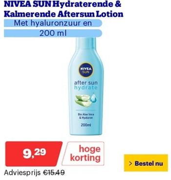 Promoties Nivea sun hydraterende + kalmerende aftersun lotion - Nivea - Geldig van 14/05/2024 tot 19/05/2024 bij Bol.com