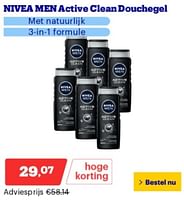 Promoties Nivea men active clean douchegel - Nivea - Geldig van 14/05/2024 tot 19/05/2024 bij Bol.com