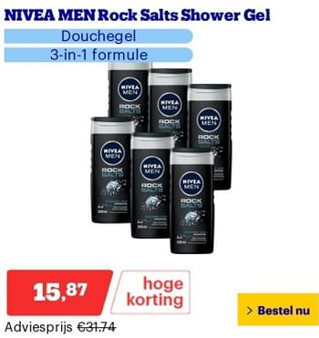 Promoties Nivea men rock salts shower gel - Nivea - Geldig van 14/05/2024 tot 19/05/2024 bij Bol.com