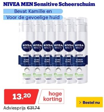 Promoties Nivea men sensitive scheerschuim - Nivea - Geldig van 14/05/2024 tot 19/05/2024 bij Bol.com