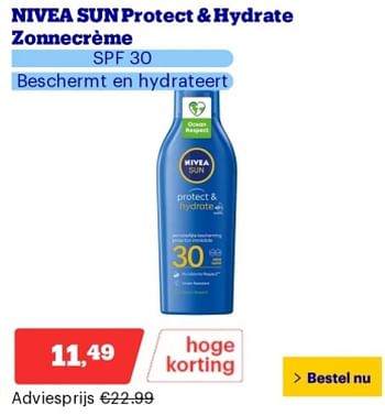 Promoties Nivea sun protect + hydrate zonnecréme - Nivea - Geldig van 14/05/2024 tot 19/05/2024 bij Bol.com