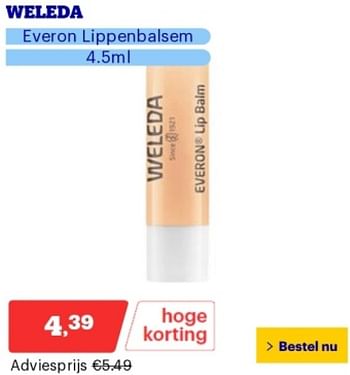 Promoties Weleda everon lippenbalsem - Weleda - Geldig van 14/05/2024 tot 19/05/2024 bij Bol.com