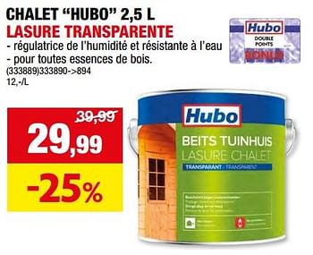 Promotions Chalet hubo lasure transparente - Produit maison - Hubo  - Valide de 15/05/2024 à 26/05/2024 chez Hubo