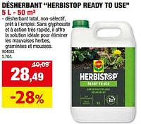 Promotions Désherbant herbistop ready to use - Compo - Valide de 15/05/2024 à 26/05/2024 chez Hubo