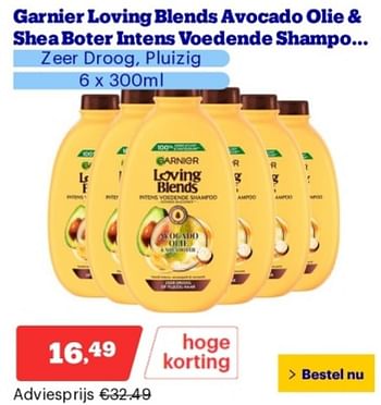 Promoties Garnier loving blends avocado olie + shea boter intens voedende shampoo - Garnier - Geldig van 14/05/2024 tot 19/05/2024 bij Bol.com