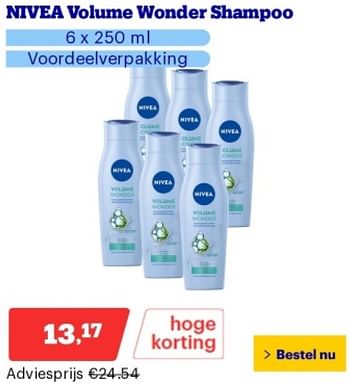 Promoties Nivea volume wonder shampoo - Nivea - Geldig van 14/05/2024 tot 19/05/2024 bij Bol.com