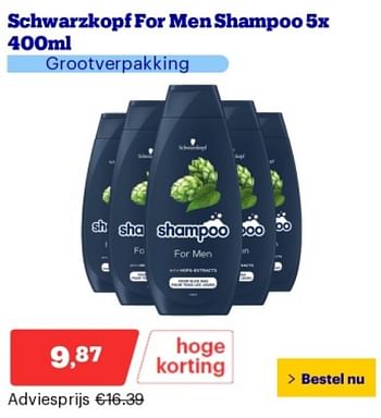 Promoties Schwarzkopf for men shampoo - Schwarzkopf - Geldig van 14/05/2024 tot 19/05/2024 bij Bol.com