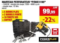 Promotions Powerplus marteau perforateur powx1199 - Powerplus - Valide de 15/05/2024 à 26/05/2024 chez Hubo