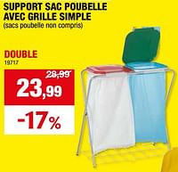 Promotions Support sac poubelle avec grille double - Practo Garden - Valide de 15/05/2024 à 26/05/2024 chez Hubo