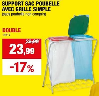 Promotions Support sac poubelle avec grille double - Practo Garden - Valide de 15/05/2024 à 26/05/2024 chez Hubo