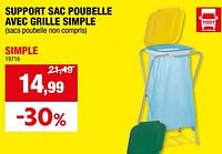 Promotions Support sac poubelle avec grille simple - Practo Garden - Valide de 15/05/2024 à 26/05/2024 chez Hubo
