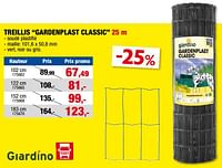 Promotions Treillis gardenplast classic - Giardino - Valide de 15/05/2024 à 26/05/2024 chez Hubo