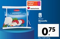 Promotions Mozzarella - Milbona - Valide de 22/05/2024 à 28/05/2024 chez Lidl