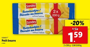 Promotions Petit beurre - Sondey - Valide de 22/05/2024 à 28/05/2024 chez Lidl