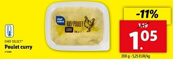 Promoties Poulet curry - Chef select - Geldig van 22/05/2024 tot 28/05/2024 bij Lidl
