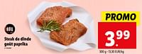 Promotions Steak de dinde goût paprika - Produit maison - Lidl - Valide de 22/05/2024 à 28/05/2024 chez Lidl