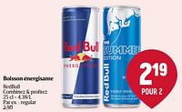 Promotions Boisson énergisante redbull regular - Red Bull - Valide de 16/05/2024 à 22/05/2024 chez Delhaize