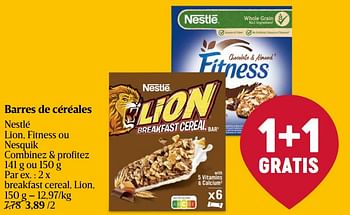 Promotions Breakfast cereal, lion - Nestlé - Valide de 16/05/2024 à 22/05/2024 chez Delhaize